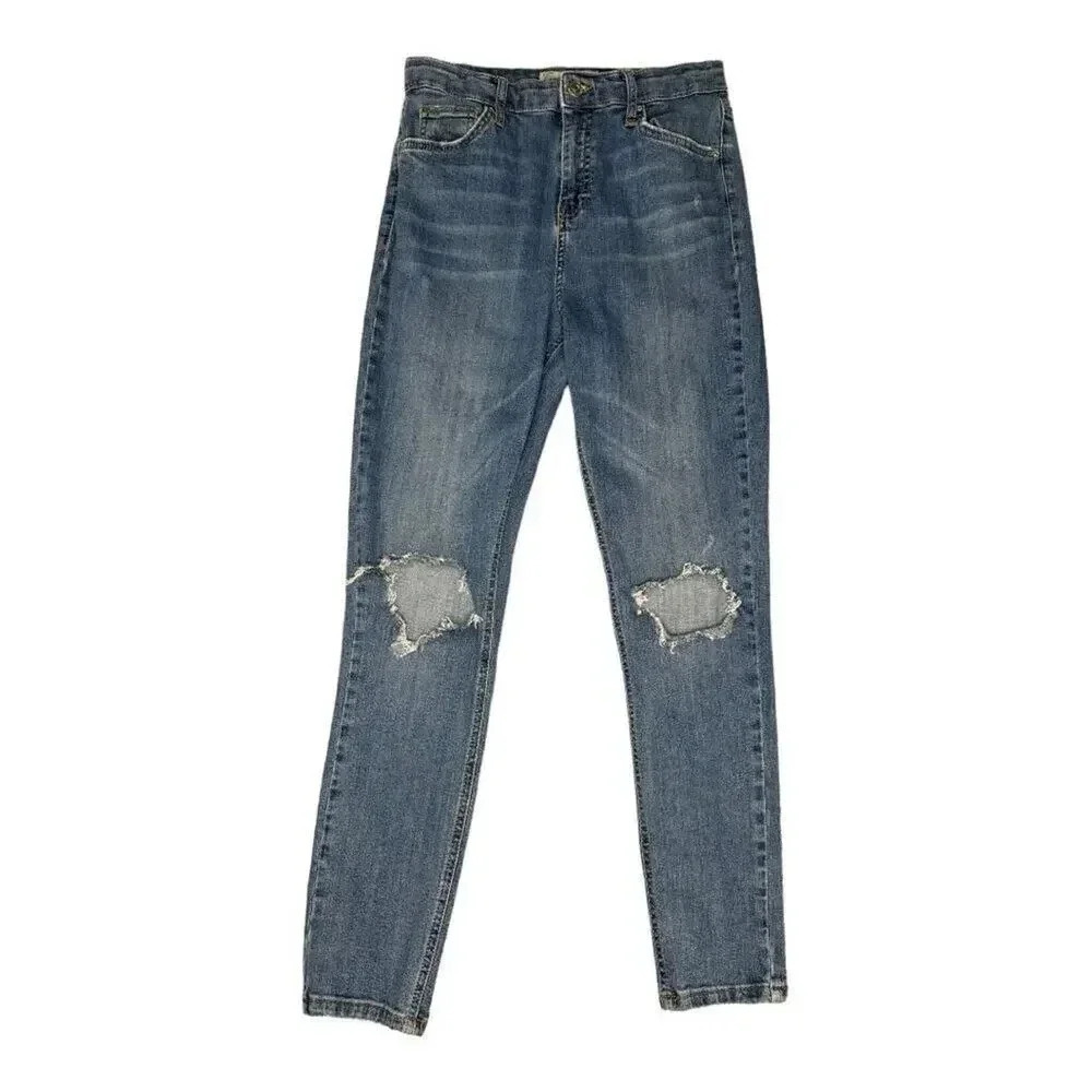 TopShop Women’s Size 30 (US Size 10) Moto Jamie Distressed Ankle Jeans